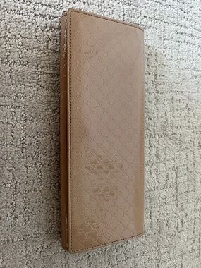 Gucci Tan Embossed GG Long Wallet
